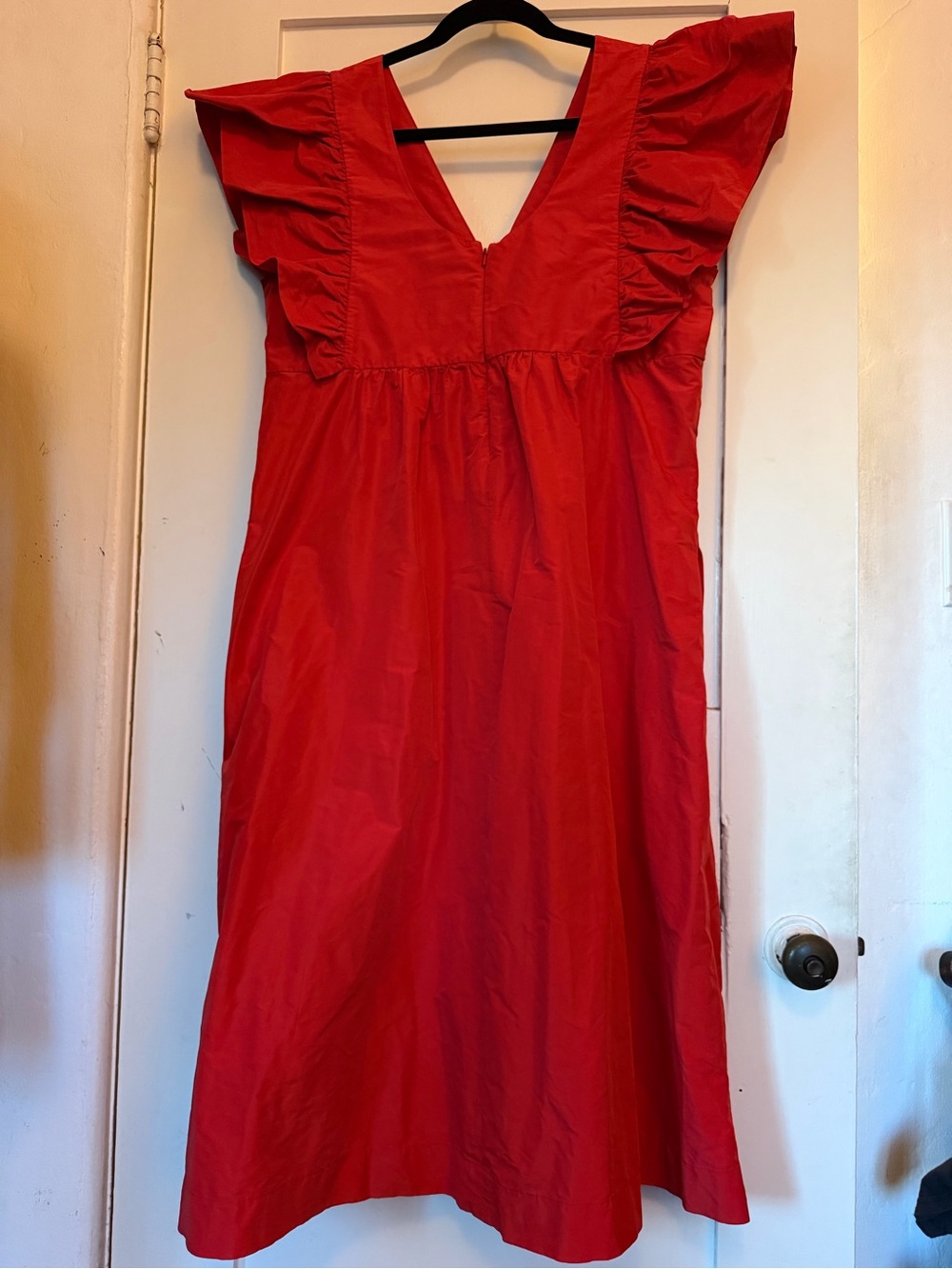 Maeve by Anthropologie Volume-Sleeve Babydoll Dress Red Sz M - Picture 4 of 9